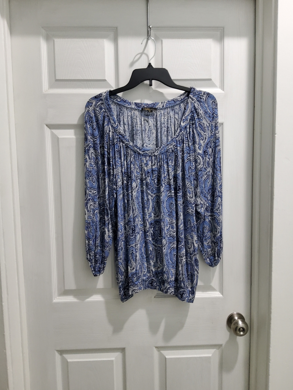 Dalia Blue Paisley Peasant Blouse